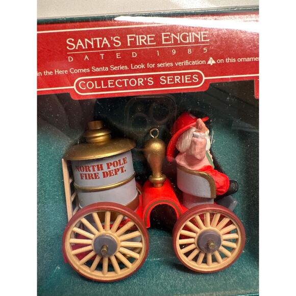 Vtg 1985 Hallmark Keepsake Ornament Santa's Fire Engine 7th in Series NIB - Picture 2 of 8